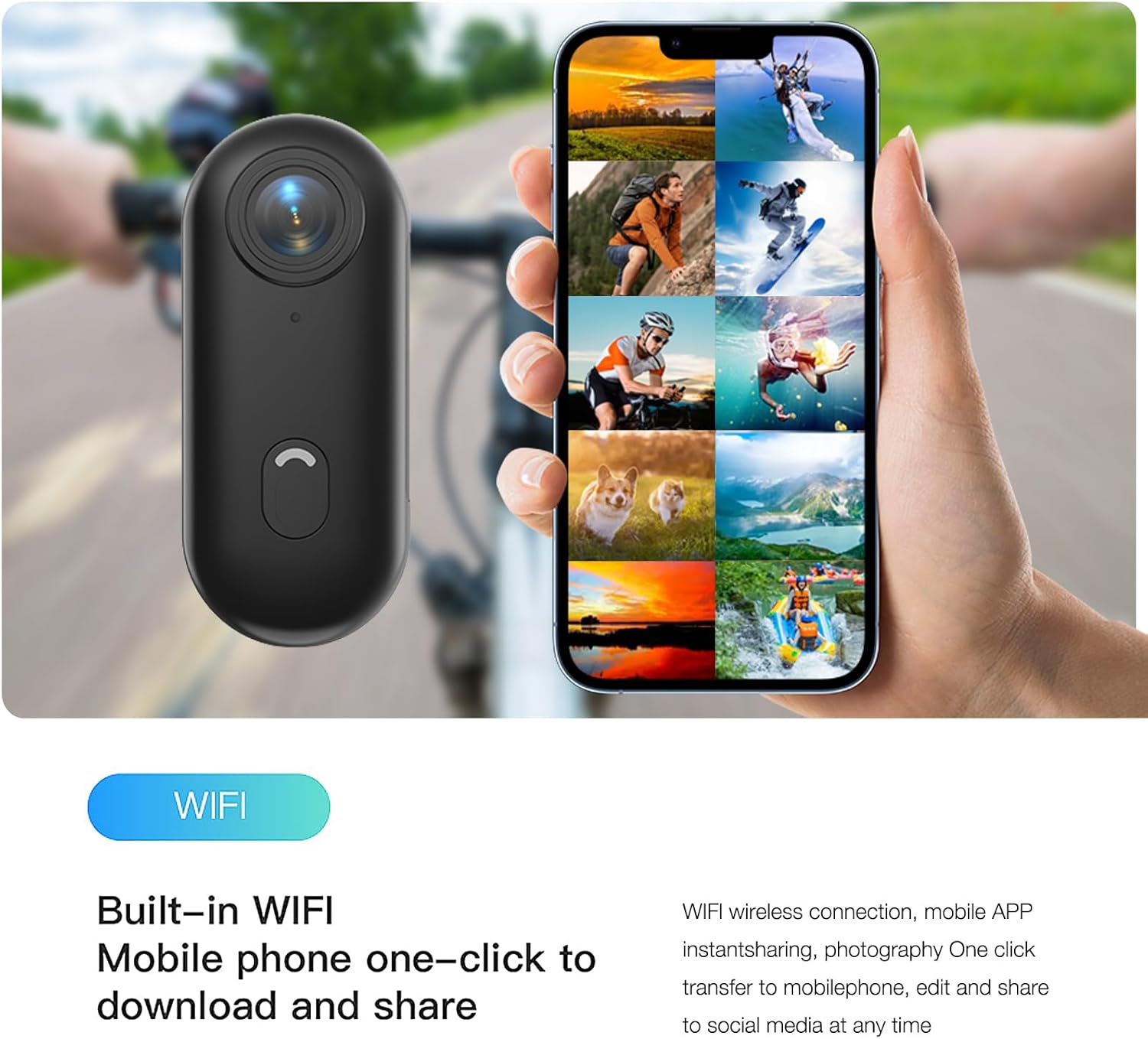 H7 64GB 1080P Thumb Action Camera, Mini Body Cameras, Wearable Pocket Vlogging Camera with Magnetic Lanyard, Small Portable Camcorder Helmet Cam for Work, Cycling, Travel, Pet Walking - Image 5