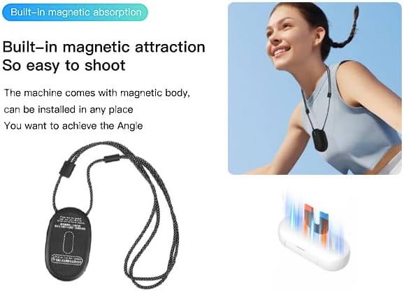 H7 64GB 1080P Thumb Action Camera, Mini Body Cameras, Wearable Pocket Vlogging Camera with Magnetic Lanyard, Small Portable Camcorder Helmet Cam for Work, Cycling, Travel, Pet Walking - Image 6