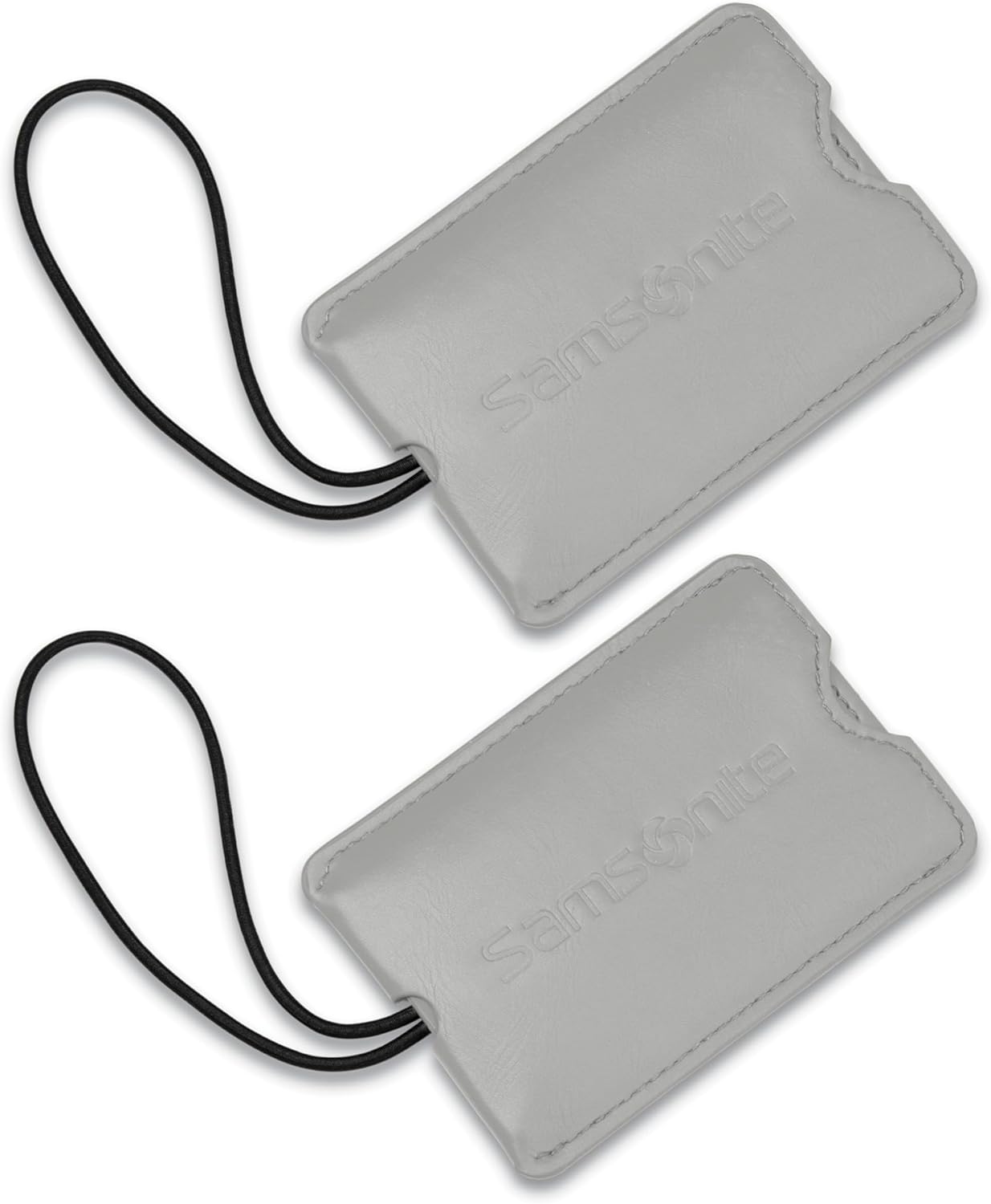 2-Pack Vinyl ID Tags, Light Grey